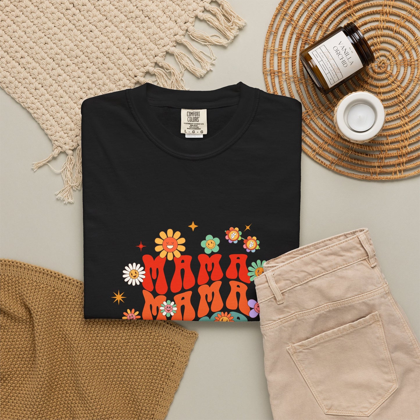 Mama Vibes Floral Retro T-Shirt