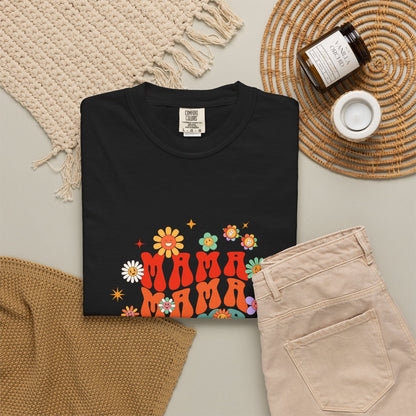 Mama Vibes Floral Retro T-Shirt