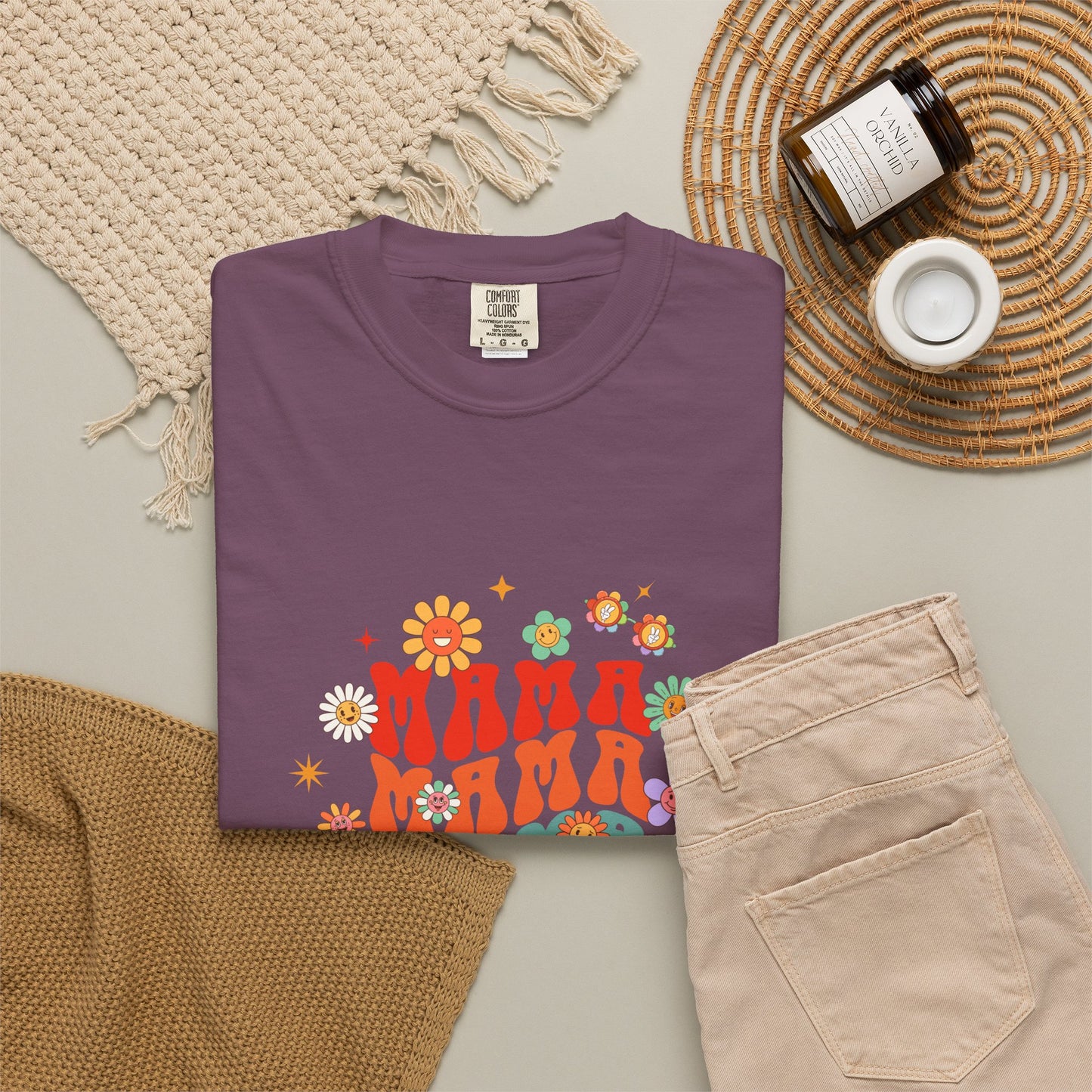 Mama Vibes Floral Retro T-Shirt