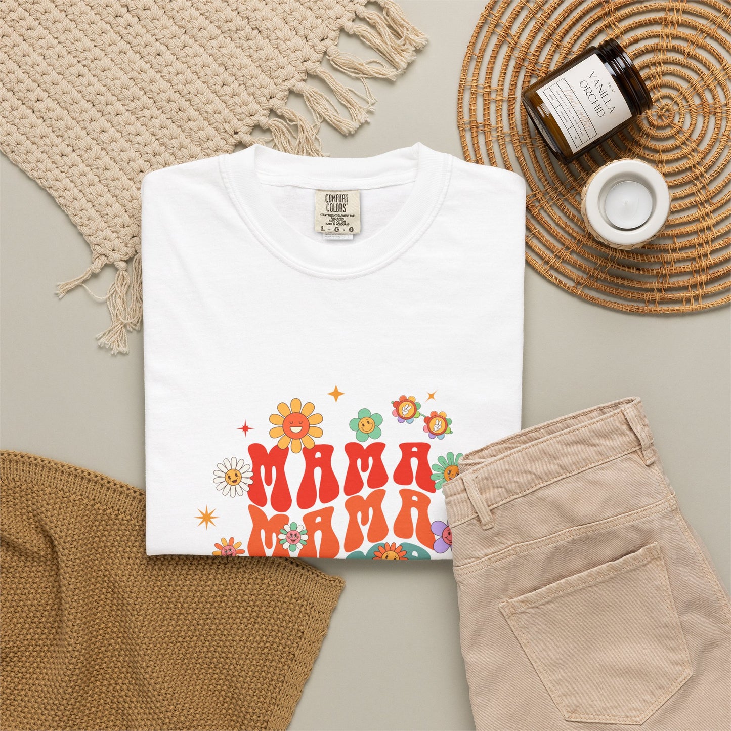 Mama Vibes Floral Retro T-Shirt